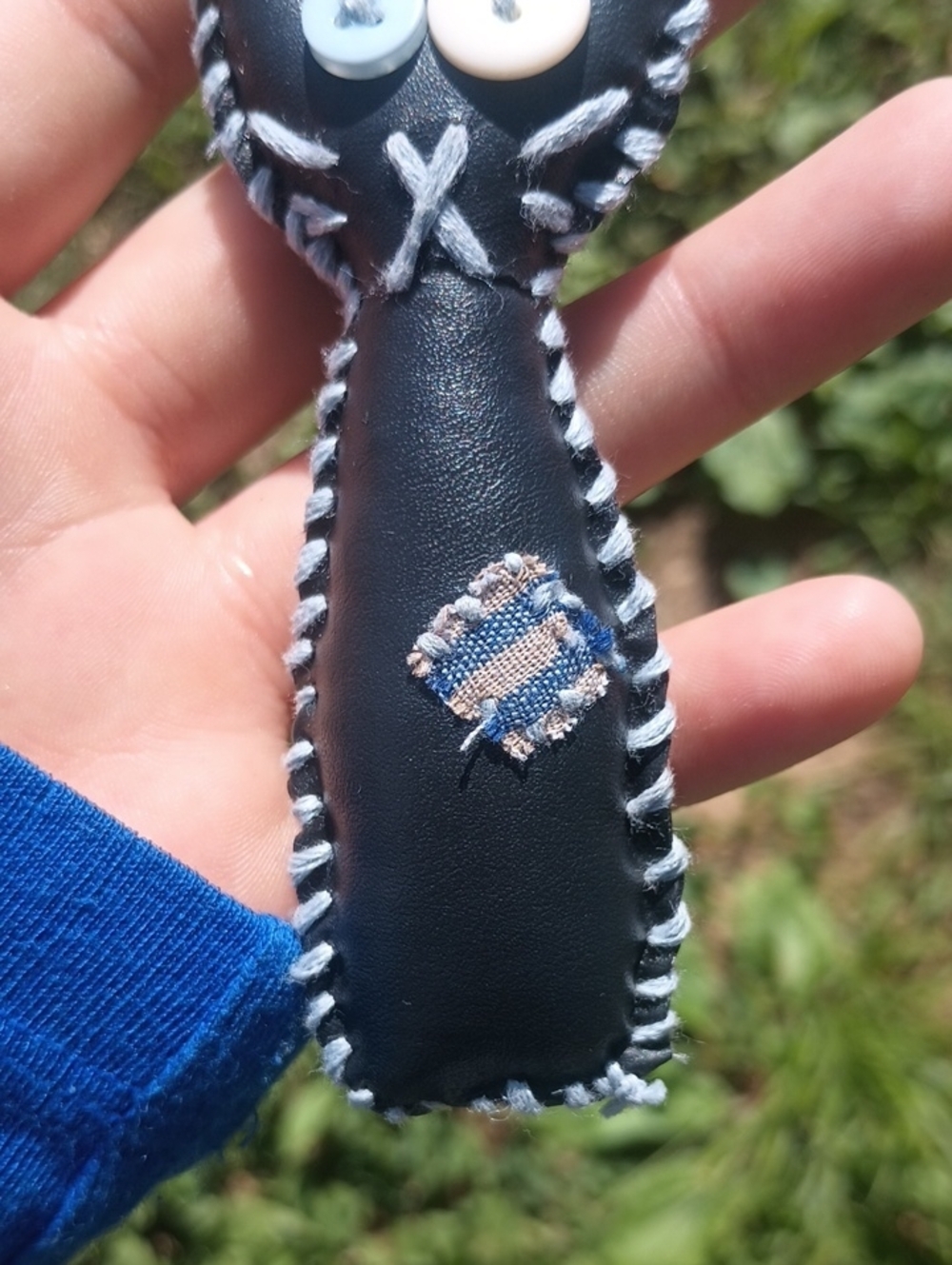 Handcrafted Faux Leather Cat Keychain - Picture 5 of 6